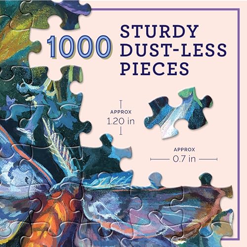 Image of eeBoo 1000 Piece Puzzle - Moon Garden Jigsaw Puzzle for Adults, Square 23 inch x 23 inch Made with Recycled Board & Vegetable-Based Ink