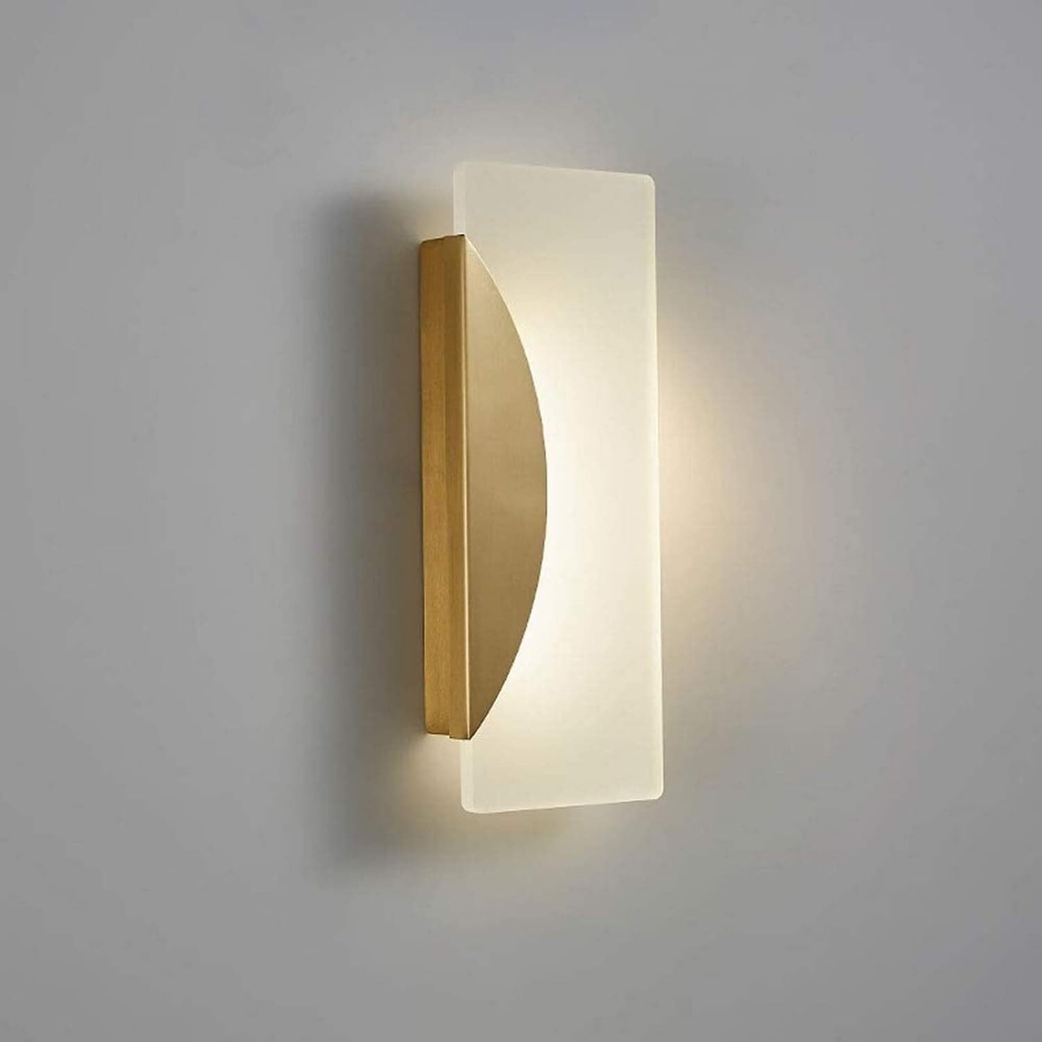 OLSKFUH Wall Light Led Copper Wall Sconce Light Acrylic Lampshade Modern Wall Lamp, Night Lamps Compatible With Living Room Bedroom,