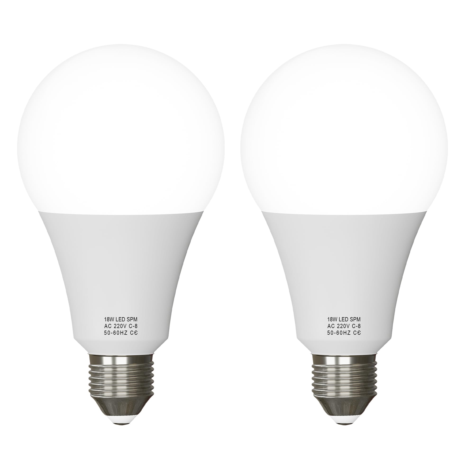LEDSone E27 Screw Bulbs, Cool White 6500K, 18W 80LM/W Lumens Super Bright E27 LED Bulbs, GLS Energy Saving Edison Lightbulb, Non-dimmable, Pack of 2