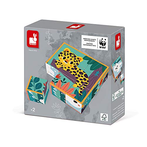 Janod - Puzzle Cubi Bambino in Animali - Gioco