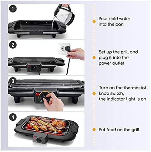Image of Portable Temperature Control Electric Barbecue Grill Smoke Free Griller, Frying, Tandoori Maker Tray for Home Hotel Restaurant Indoor Outdoor