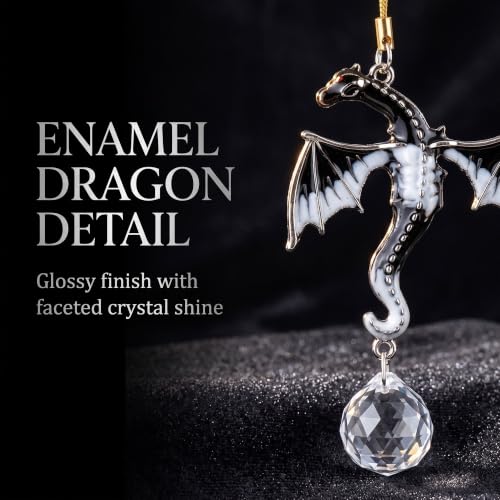 YU FENG 6 Pack Black Dragon Crystal Hanging Ornaments for Gothic Decor - Image 2