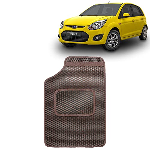 Image of Kingsway Dotted Style Designer Car Mats of Heavy Quality for Ford Figo (Old Model) (Set of 5, Brown Color, PVC)
