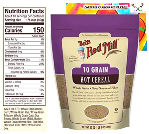 Bob's Red Mill 10 Grain Hot Cereal Bundle. Includes Two (2) 25oz Packages of Bob's Red Mill 10 Grain Hot Cereal and a Recipe Card from Carefree Caribou! - Thumbnail 3