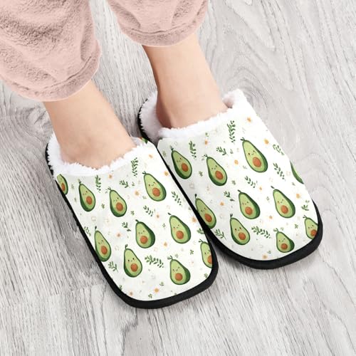 Avocados Lovely Green Slippers For Women Men Soft Memory Foam Non-Slip Fruit Winter Indoor House Shoes Travel Slipper4