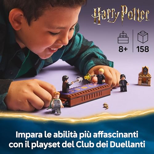 Harry Potter Castello di Hogwarts Club dei Duellanti, 4 Minifigure di Draco Malfoy, Gilderoy Lockhart e Severus Piton da Collezione, Gioco Magico con Funzione di Ribaltamento, Bambini da 8 Anni - Lego - Immagine 3