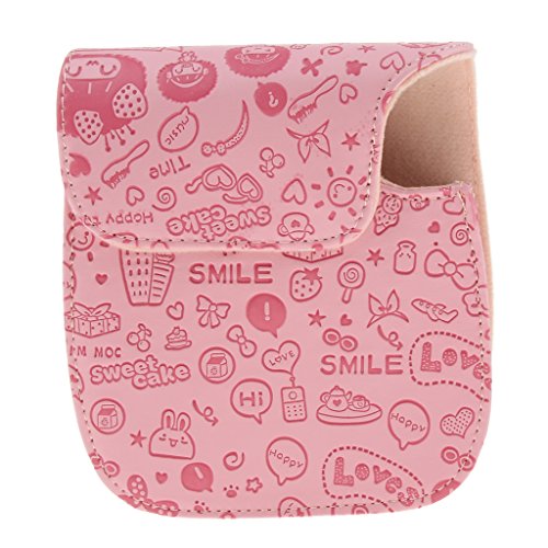 Bolsa de couro protetora Almencla para câmera Instax Mini 8 Polaroid rosa