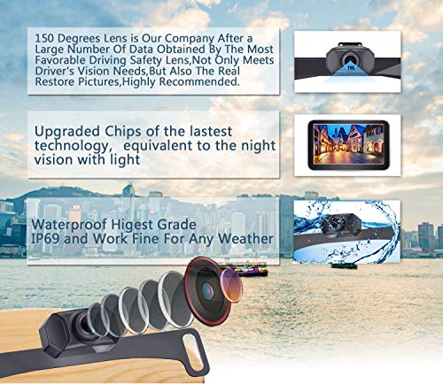 Amtifo Wireless Backup Camera Car Hd 1080P Wifi Rear View System 7 Inch Monitor Kit Truck Camper Rv Hitch Auto License Plate Back Cam W70 #TOP7