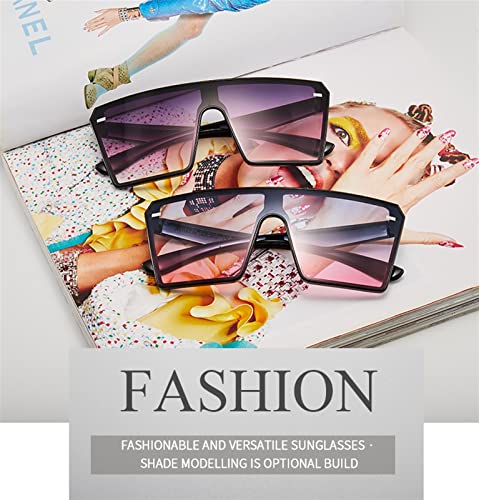 XINXIN Large Frame Square Men and Women Outdoor Sunglasses, Street Shooting Holiday Beach Glasses (Color : B, Size : Medium)3