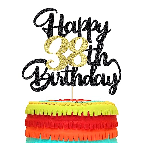 Image of 38th Happy Birthday cake topper happy birthday cake decoration 38th birthday party decoration gift plugin (38)