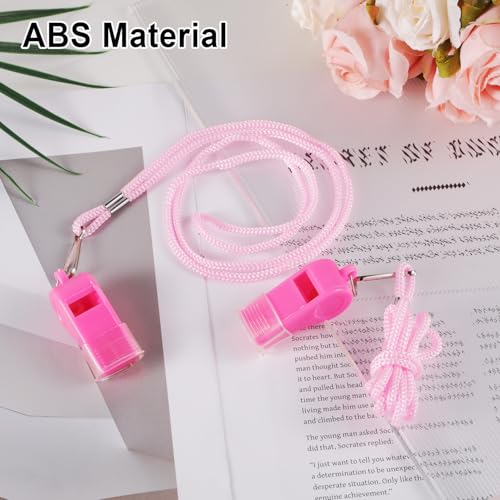 Silbatos Plásticos Rosas con Boquilla y Cordón Pack de 2 miniatura 3