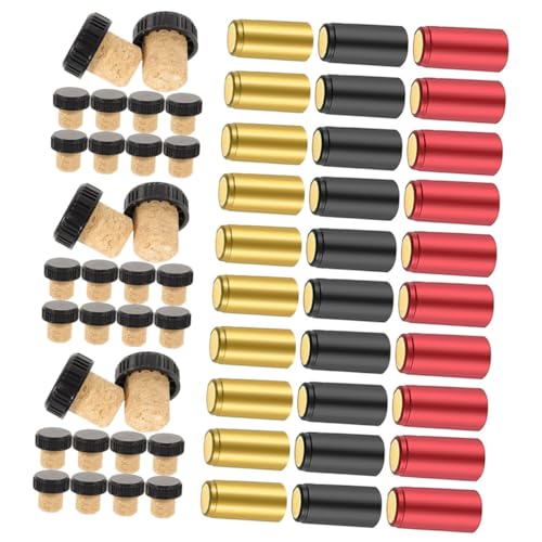 Alipis 30sets Heat Shrink Capsules for Wine Bottles Bottle Seal Cork Stoppers for Home Brewing Bars and Parties Easy to Use and Store Wine Sealer