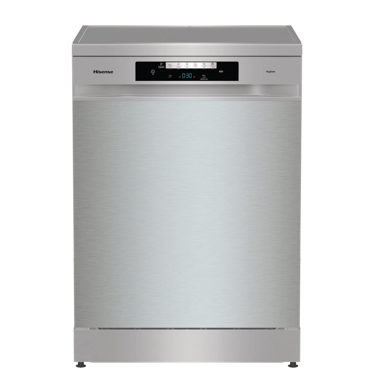 Hisense HS643D60XUK 16 Place Settings Freestanding Standard Dishwasher, Silver - Auto Dry Automatic door opening - D Rated, 598 x 599 x 846 mm (L x W x H) [Energy Class D]