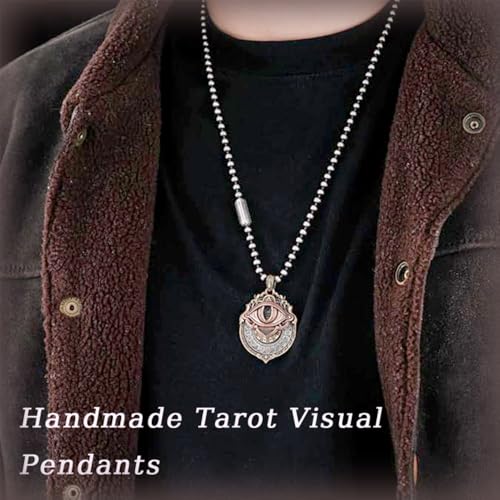 Handmade Tarot Visual Pendants, Rotatable Symbol Pendants, Mysterious Divination Ornaments, Spiritual Guidance, Insight Into Fate, Smooth Rotation, Good Luck Again And Again (Necklace style)2