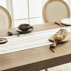 Rustic Linen Table Runner, Boho Farmhouse Small Table Runners 36 Inches Long for Kitchen Dining Room Party Bedroom Dresser Decor, Ivory, 13x36 Inches Rustic Linen Table Runner Boho Farmhouse Small Table Runners 36 Inches Long for Kitchen Dining Room Party Bedroom Dresser Decor Ivory 13×36 Inches