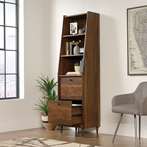 Sauder Harvey Park Narrow Bookcase/ Book shelf, Grand Walnut finish - Image 4