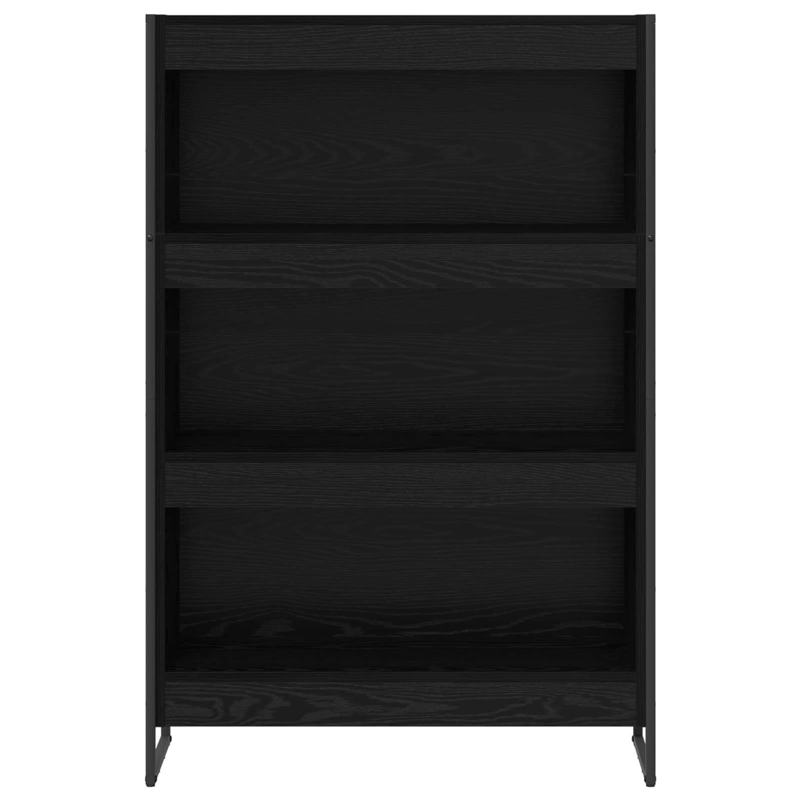 Regał na książki o wyglądzie czarnego dębu, 80 x 30 x 155 cm, materiał drewnopochodny, przemysłowy regał stojący z 5 półkami, do salonu, sypialni, biura