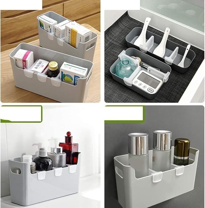 Image of Fridge Divider Drawers Storage Partition Clips Storage Space Shelf Divider Clip Expandable Fridge Bottle, Food Packets Storage Organizer For Refrigerator - Whitecolor 4 pcs
