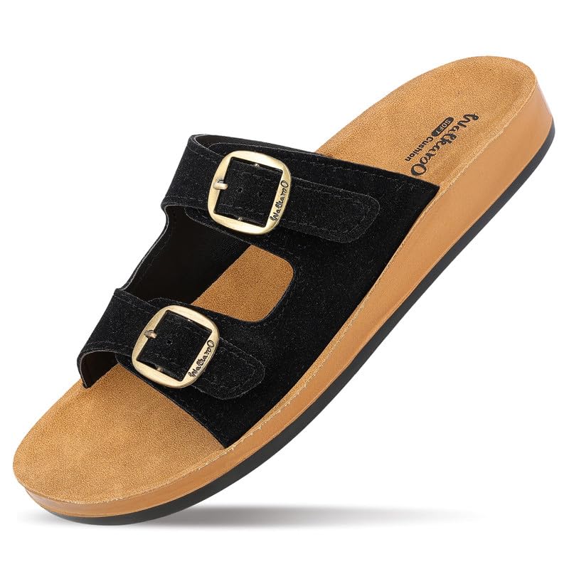 Image of WALKAROO Women's Daily Wear Sandals - WE2362 Chocolate | WE2362