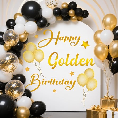 Happy Golden Birthday Decal Sign para decoración de pared miniatura 3