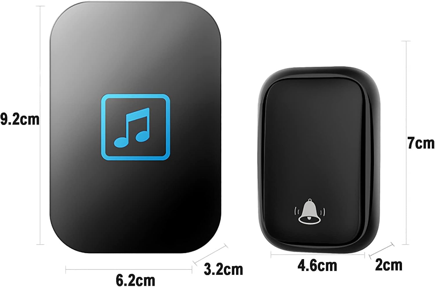 Kit de timbre inalámbrico – Timbre impermeable con alcance de 150 m, 60 melodías ajustables de volumen de 5 niveles para entrada en casa y oficina