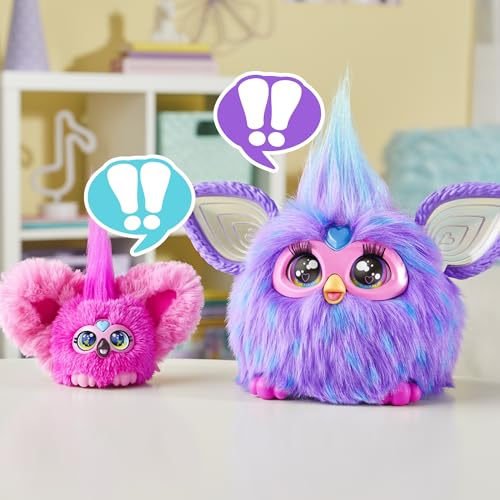 Furby Furblets Flo-Flo Flamingo-Minispielzeug aus Plüsch – interaktives, sprechendes Kuscheltier für Kinder, Rosa