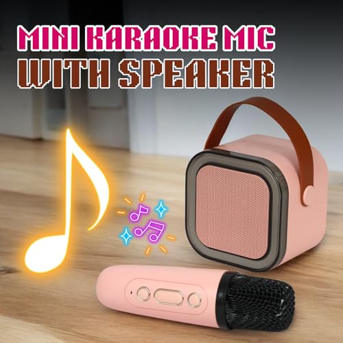 Image of CYNE Karaoke Mic with Speaker for Kids | Bluetooth Speaker with Mic | Wireless Party Speaker with Lights | Mini Sound System | Mic with Bluetooth Speaker for Singing & Fun | Portable Karaoke Set