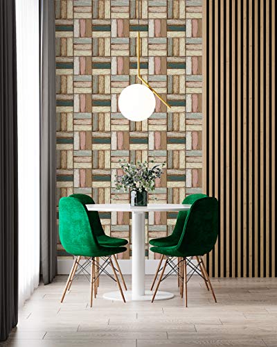Image of DWELLSINDIA Wood Vinyl Self Adhesive PVC Wallpaper Waterproof, Scratch Resistant, Laminated (41x244 CM, Multicolour)