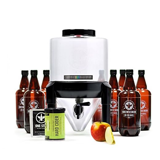 BrewDemon Hard Cider Kit Plus by Demon Brewing Company - Conical Fermenter Eliminates Sediment and Makes Wicked-Good Home Made Cider - 2 gallon hard cider kit