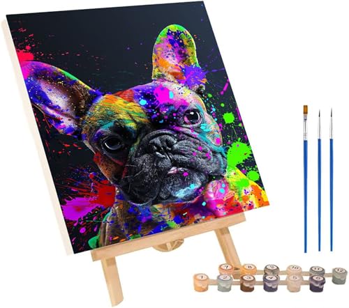 犬 数字油絵 DIY Paint by Numbers for Adults 落書き 数字塗り絵 キット 大人用 初心者向け、 ペイントバイナンバー 大人のクラフト Paint by Numbers ホームウォールデコレーション用 誕生日プレゼント女性 3