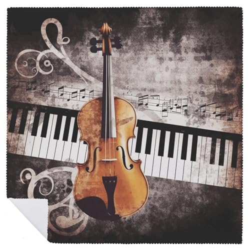 Servilletas de tela con notas musicales piano y violín miniatura 6