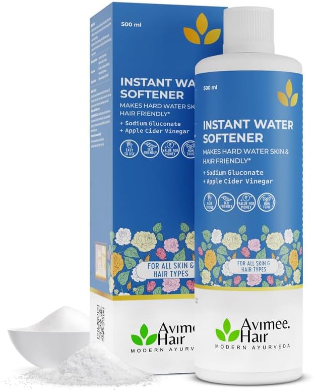 Instant Water Softener | Makes Hard Water Skin & Hair Friendly,Contains Sugarcane Juice Extracts & Apple Cider Vinegar| Non Toxic & Safe | 500 ml