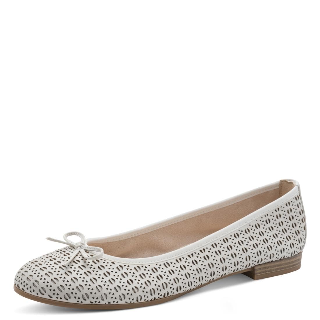 Tamaris Women's ballet flat leather flat white 5.5 UK