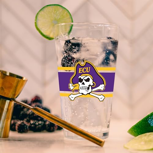 Image of Logo Brands NCAA 16 oz Pint Glass - Durable Glass With Bold Team Color- Chip-Resistant Rim Drinkware For Fans, Tailgates, Home Bars & Everyday Use