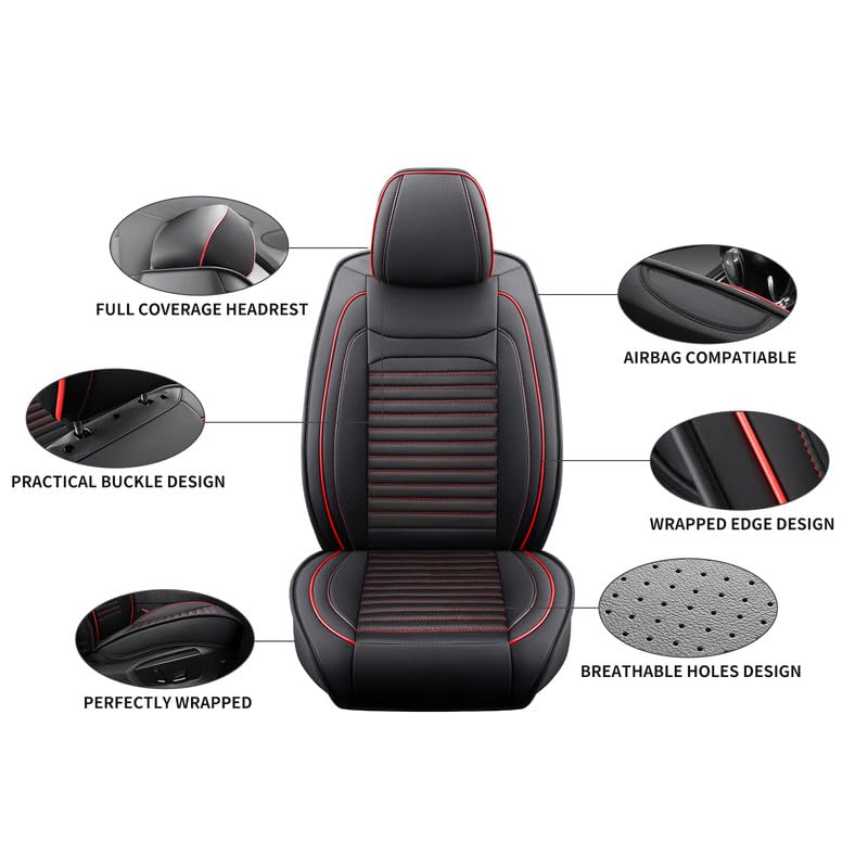 Image of Seat Covers Full Set Fit for Chevy /Chevrolet Blazer EV 2023-2026, BlackRed