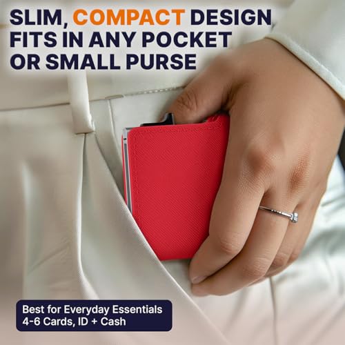 Image of Conceal Plus Pop Up Wallet for Women - Slim Wallet for Small Purse & Crossbody Bag with Quick Card Access and RFID Blocking - Compact Card Holder (4-6 Card Capacity)