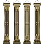 4Pcs 1920's Themed Party Decoration Roaring 20's Banners Black and Gold Column Pull Down Wall Banners Awards Night Wall Photo Backdrop Photography Background for Birthday Party Decor Supplies