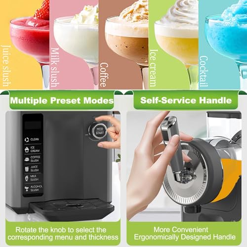 Slush Maschine&Froze Drink Maker Mit SchnellküHltechnologie,1,8l 150w Slushie Maschine,5 Voreingestellte Programme, Drehknopf, Automatische Reinigung Mit Einem Klick, KöStlicher Geschmack,Beige – Bild 5