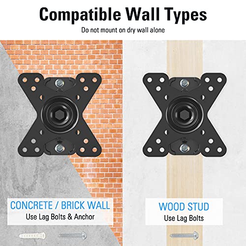 Image of Mounting Dream TV Mount for Most 10-26 inch TVs and Monitors, Monitor Wall Mount with Swivel Tilt Rotation, TV Bracket up to VESA 100x100mm and 33LBS.