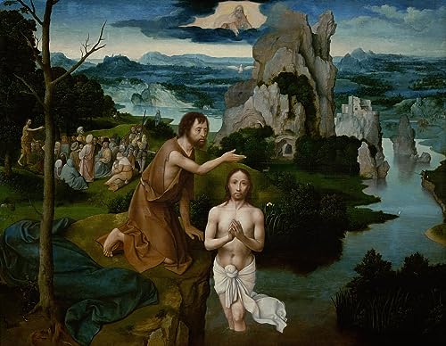 Impression d'art le Baptême du Christ Patinir pour décoration chambre et salon