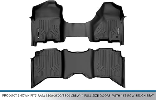 Miniatura 5 de SMARTLINER Juego de alfombrillas de 2 filas compatibles con Ram 1500 2013-2018