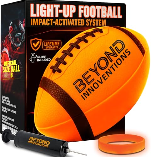 Beyond Innoventions Glow in The Dark Football - LED Light Up Football Gifts for Boys & Girls 8-15+ |...