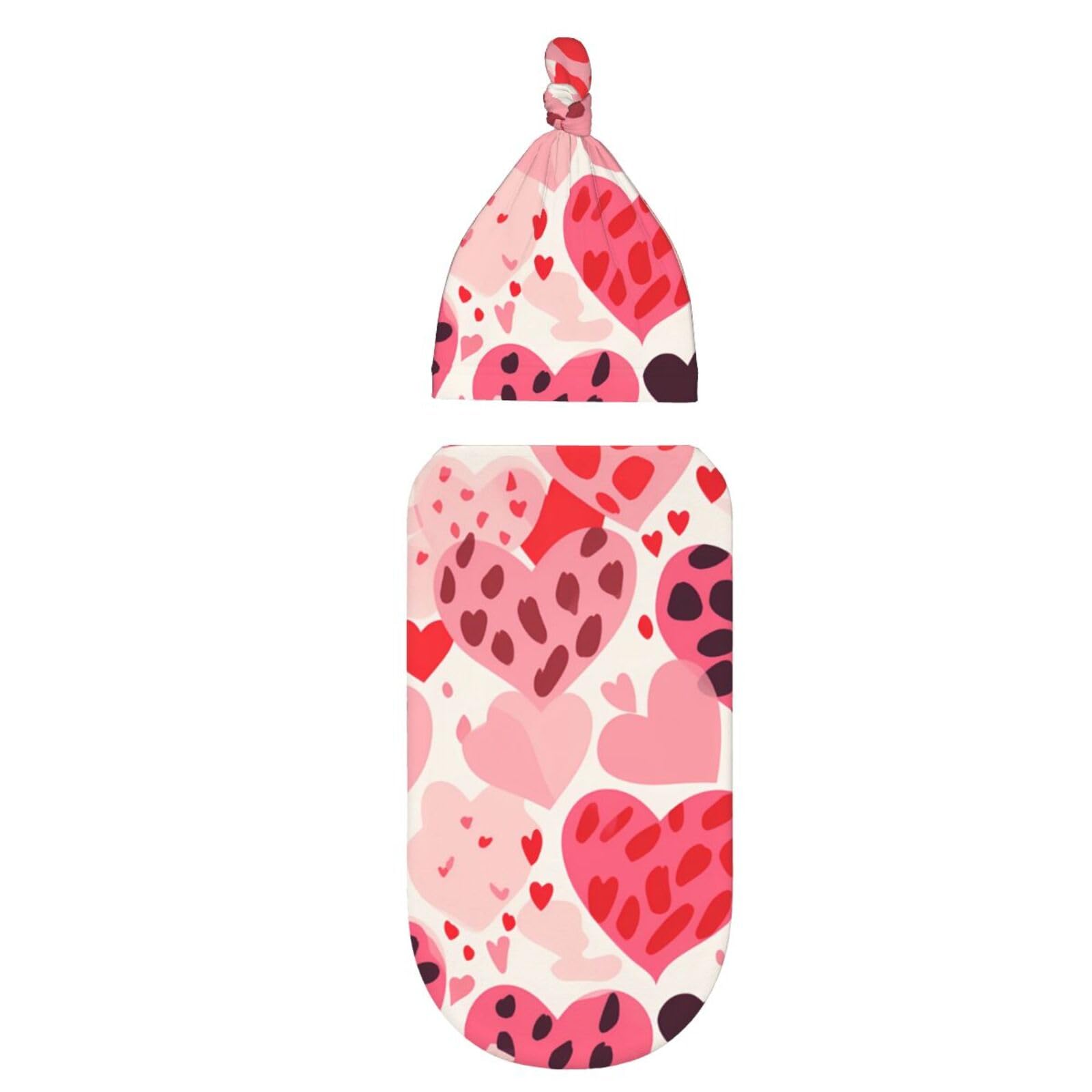 3d Cuore Swaddle Coperta E Cappello Set Per Neonati Avvolgere Accogliente Per Neonati Bambino Comfort 29x53 cm