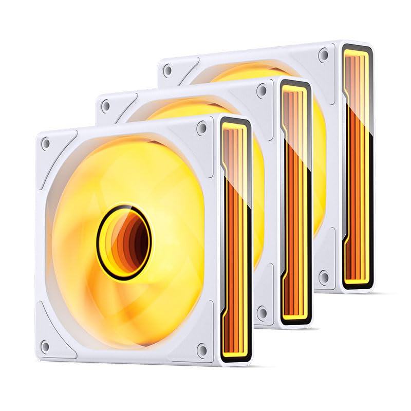 Jonsbo ZK-120W wentylator ARGB PWM, 120 mm, 3 sztuki, biały – cichy i stylowy, RGB, 2200 obr./min