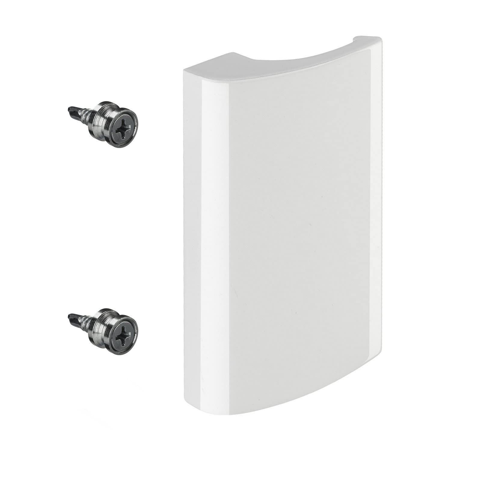SOTECH Confezione da 5 maniglie per porte da terrazza in alluminio, collegamento a vite nascosto (82 x 52,5 x 20 mm, BA 48 mm) Maniglia per porta esterna bianca