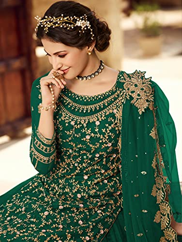 Indian/Pakistani Style Party Wear Embroidered Salwar Kameez Sharara Suit Ready To Wear2