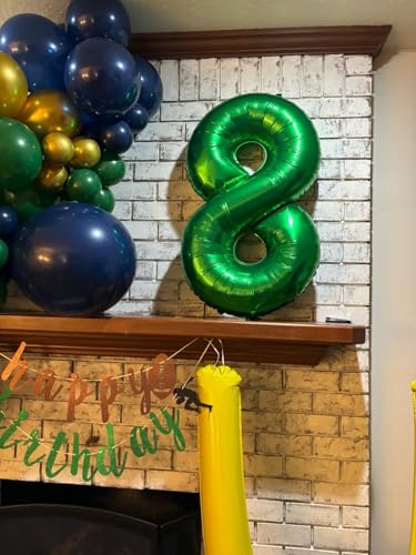 Image of Number Balloons 18 Balloon 40 inch Dark Green for 18 81 Birthday Decoration | Saturated Color, Large 40 in, With Inflation Straw & Hanging Hole, For Back-To-School Season, Forest Picnic Party, Christmas