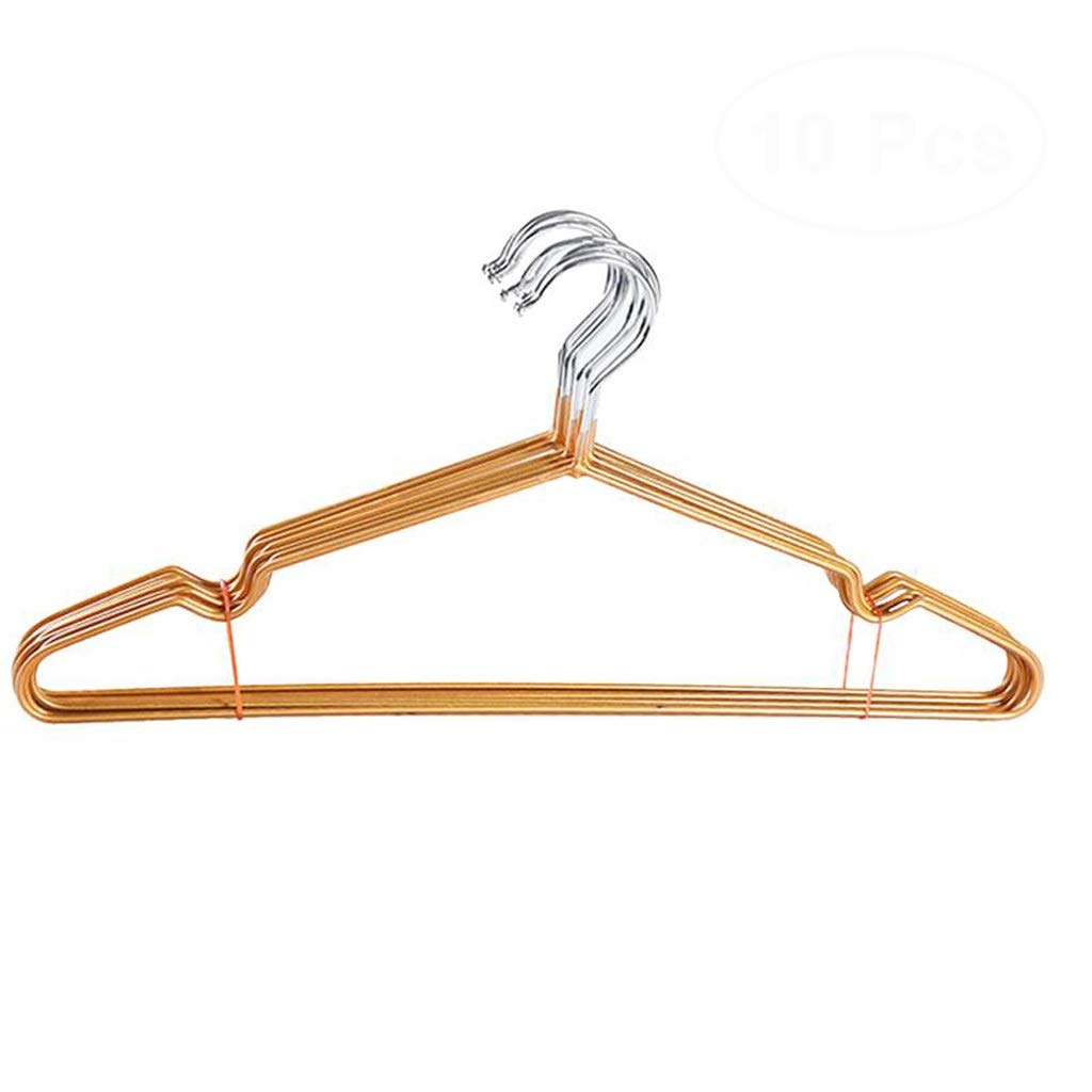 MOBYGKFY 10pcs Metal Hangers Non-Slip Space Saving Clothes Hangers Drying Rack for Shirts Sweaters Dress(Argento)