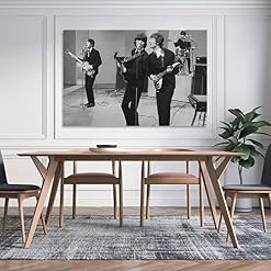 The Beatles Singing Poster d’art en noir et blanc Poster décoratif sur toile Poster mural et art Image Print Modern… - Les Beatles, Paul McCartney, John Lennon, RIngo Starr, George Harrison The Beatles Singing Poster d'art en noir et blanc Poster décoratif sur toile Poster mural et art Image Print Modern… – Image 4