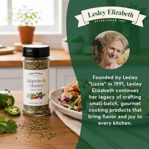 Image of Lesley Elizabeth Jalapeno & Cilantro Traveler's Spices - Spicy Mexican Seasoning Blend for Tacos, Chicken, Beef, Fish & Vegetables | Gourmet All-Purpose Cooking & Grill Rub